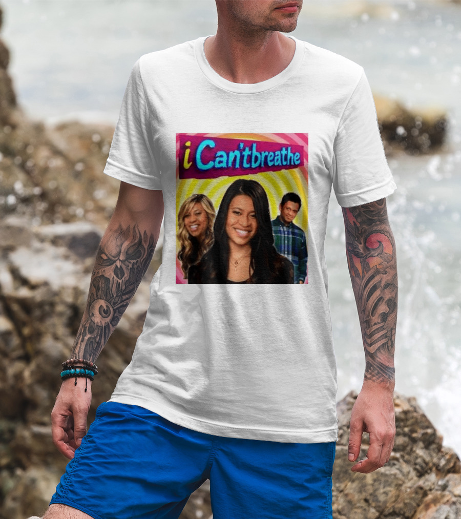 I Cantbreathe Meme Parody With Colorful Background And Smiling Characters T-Shirt