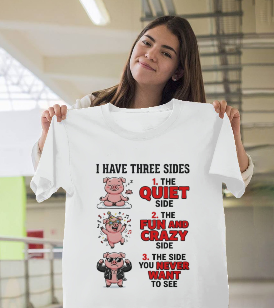 Pig I Have Three Sides Quiet Fun Crazy Never Want To See T-Shirt