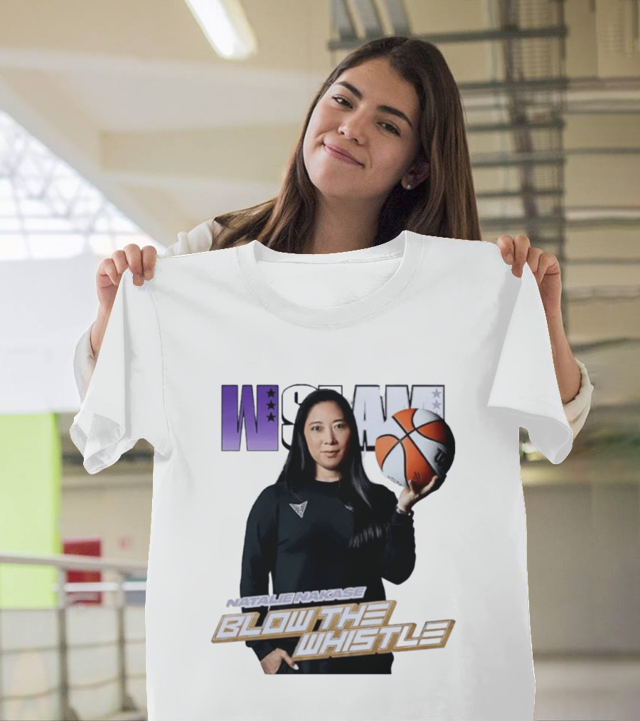WSLAM Natalie Nakase Blow The Whistle Las Vegas Aces Basketball T-Shirt