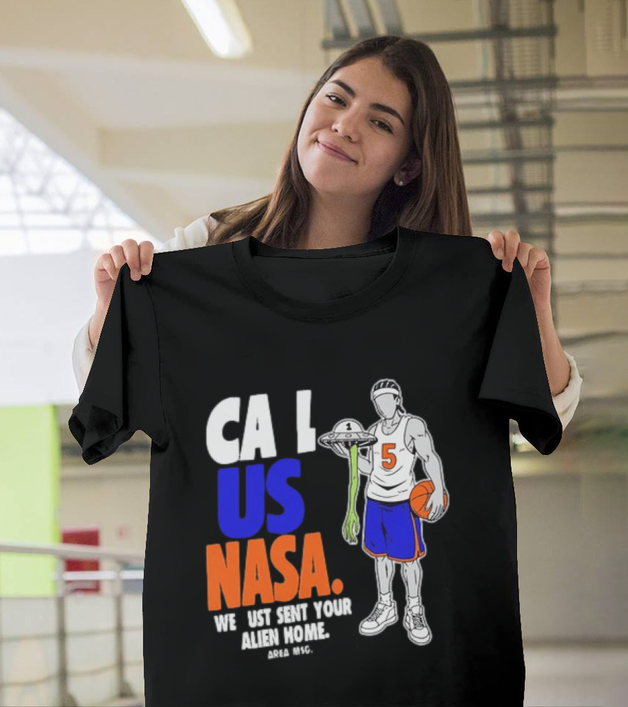 CA I US NASA We Just Sent Your Alien Home Basketball Player T-Shirt