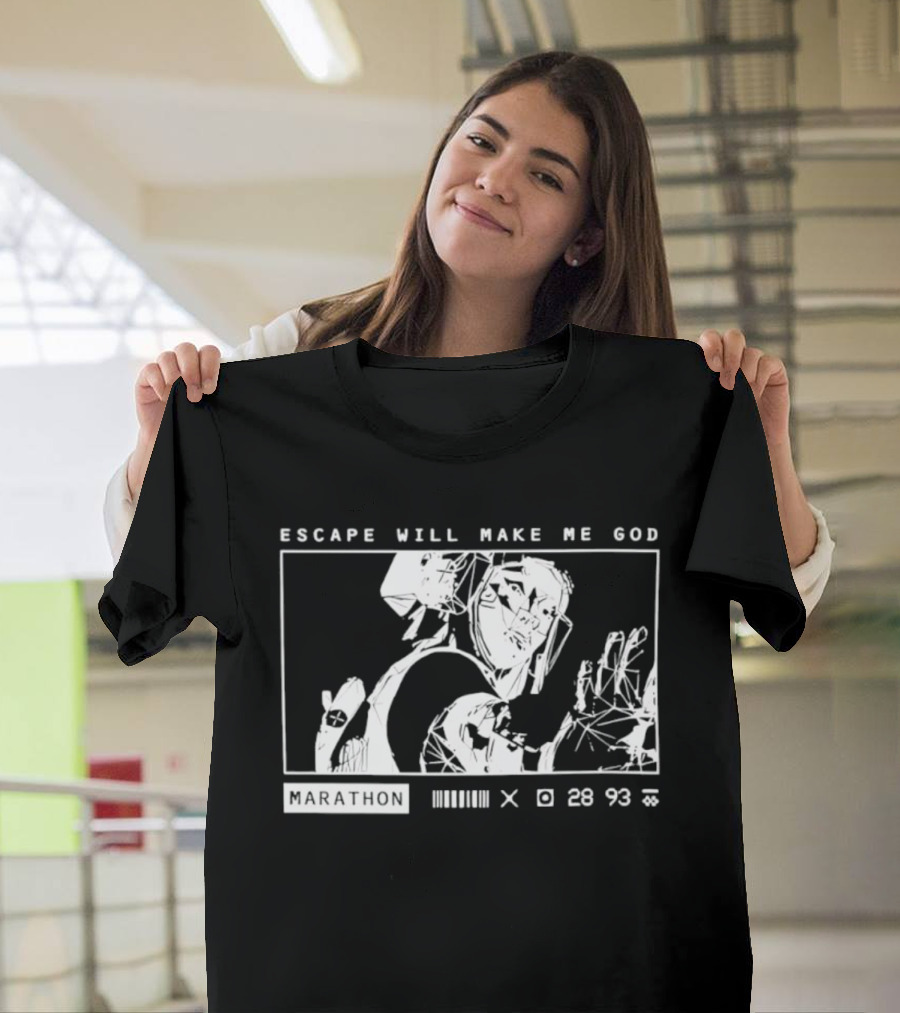 Escape Will Make Me God Marathon Runner Surreal Line T-Shirt