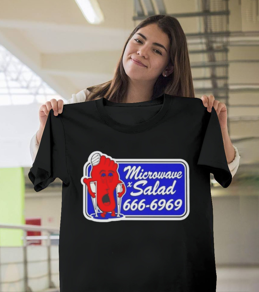 Microwave X Salad 666 6969 Red Foot With Crutches T-Shirt
