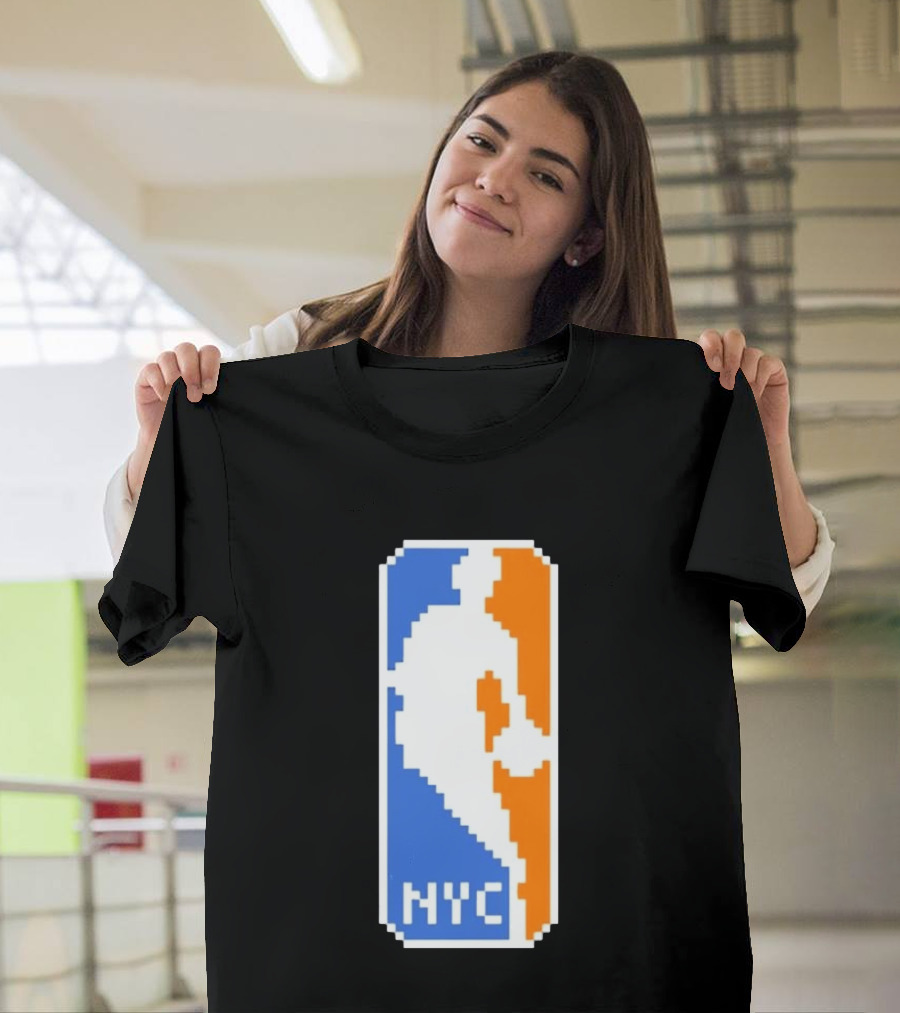NYC NBA Pixel Logo Basketball T-Shirt