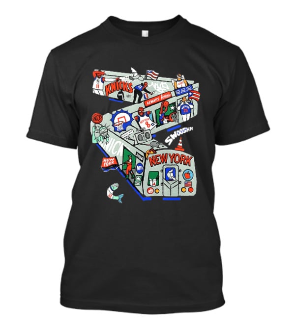 Knicks New York 2026 Jalen Brunson Josh Hart Spider Man Always Knicks Swooshh T-Shirt