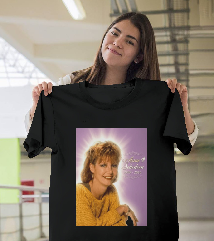 Anne Schedeen 1949 2026 Memorial Image With Angel Wings T-Shirt