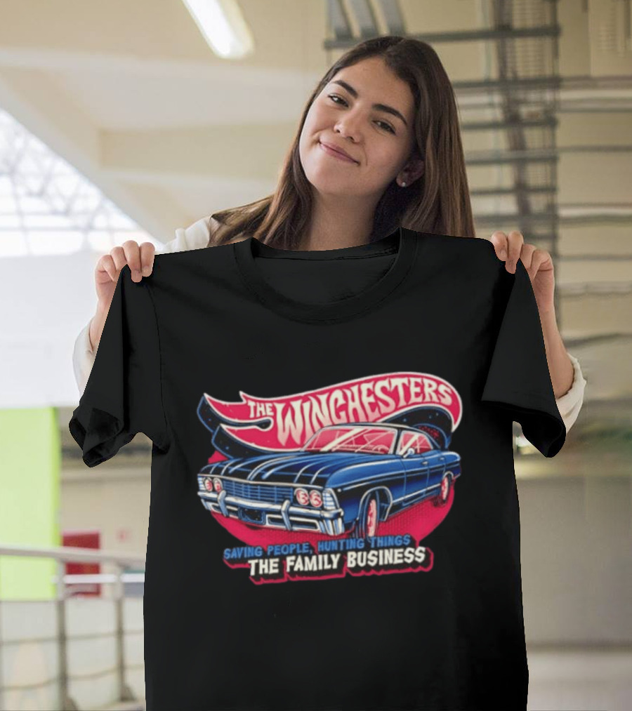The WINGHESTERS Saving People Hunting Things The Family Business Supernatural Car T-Shirt