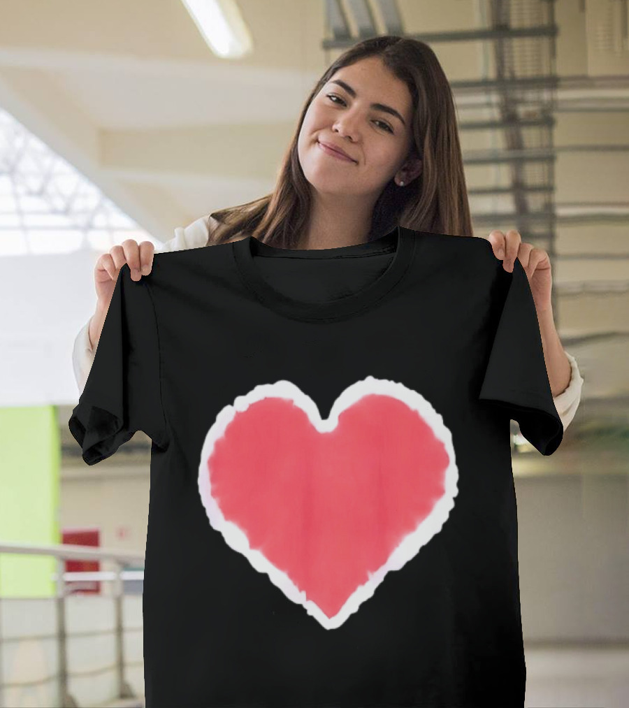 Tie Dye Heart Red Paint Splash T-Shirt
