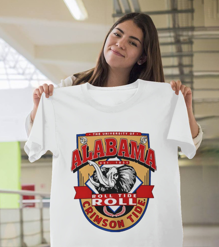 The University Of Alabama Crimson Tide Est 1831 Roll Tide Roll Elephants T-Shirt