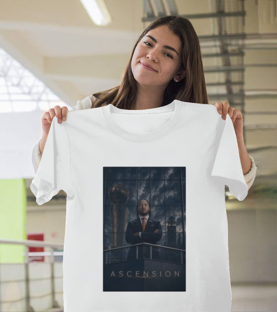 Ascension Jalen Brunson 2026 NBA Champs Trophy Victory Skyline T-Shirt