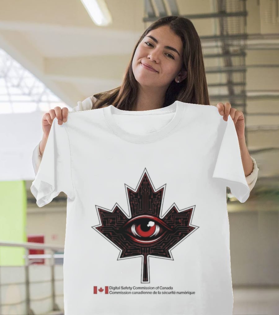Digital Safety Commission Of Canada Maple Leaf Eye Circuitry T-Shirt