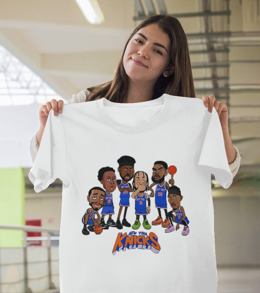Jalen Brunson Mitchell Robinson RJ Barrett Julius Randle New York Knicks Legends NBA 2026 Caricature T-Shirt