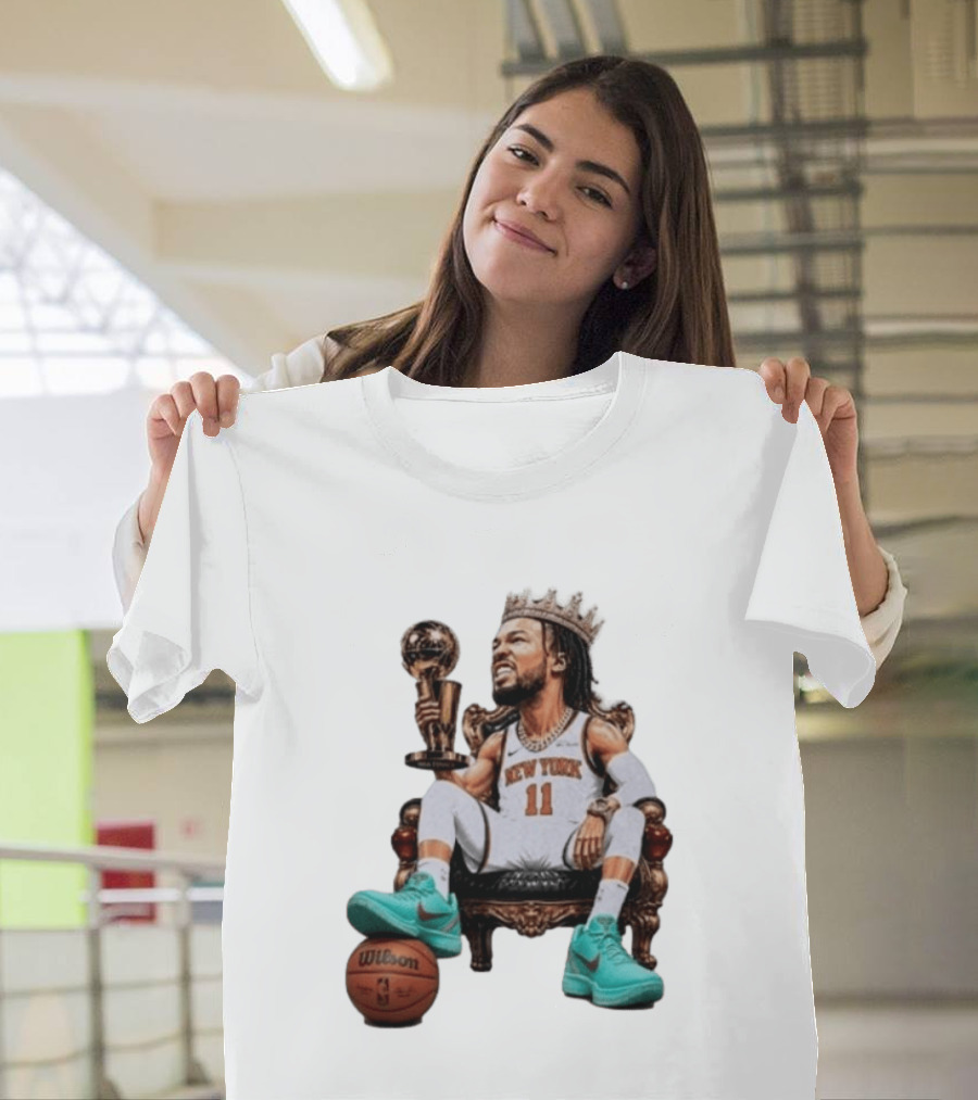 Jalen Brunson New York Crown Trophy Basketball Wilson T-Shirt
