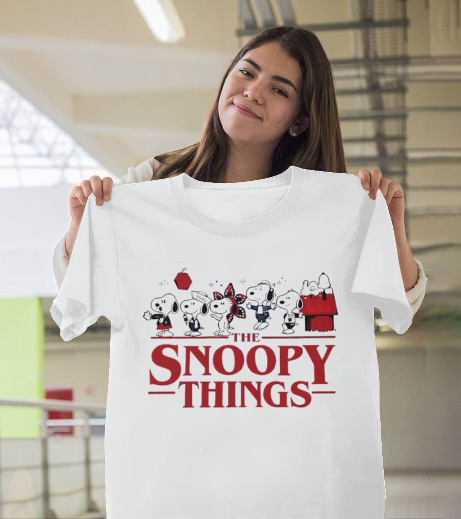 Snoopy Characters Inspired By Stranger Things Mashup T-Shirt