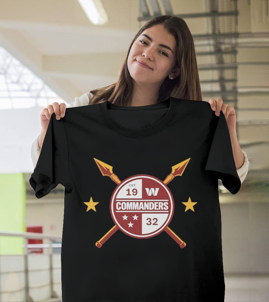 Washington Commanders Est 1932 W Logo Football T-Shirt