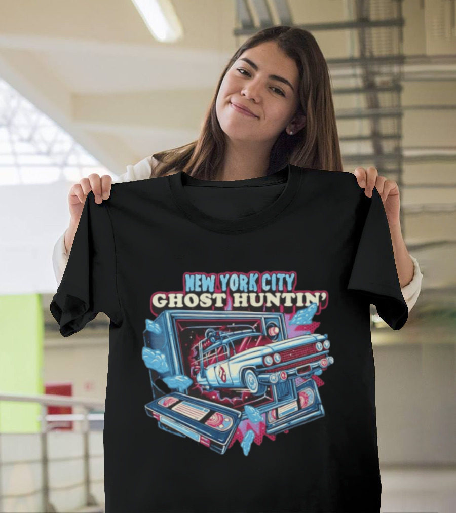 New York City Ghost Huntin' Ecto 1 VHS Tapes T-Shirt