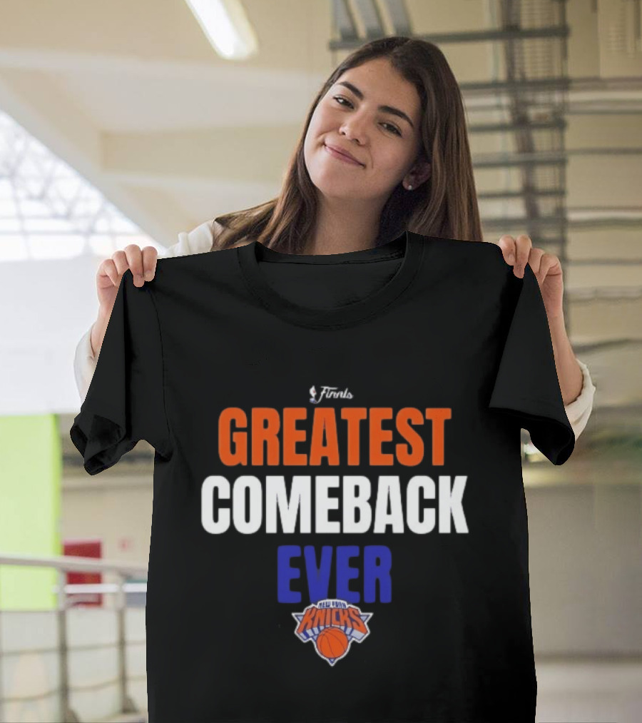 CHAMPIONS New York Knicks Evil Clown Basketball Trophy Champagne T-Shirt