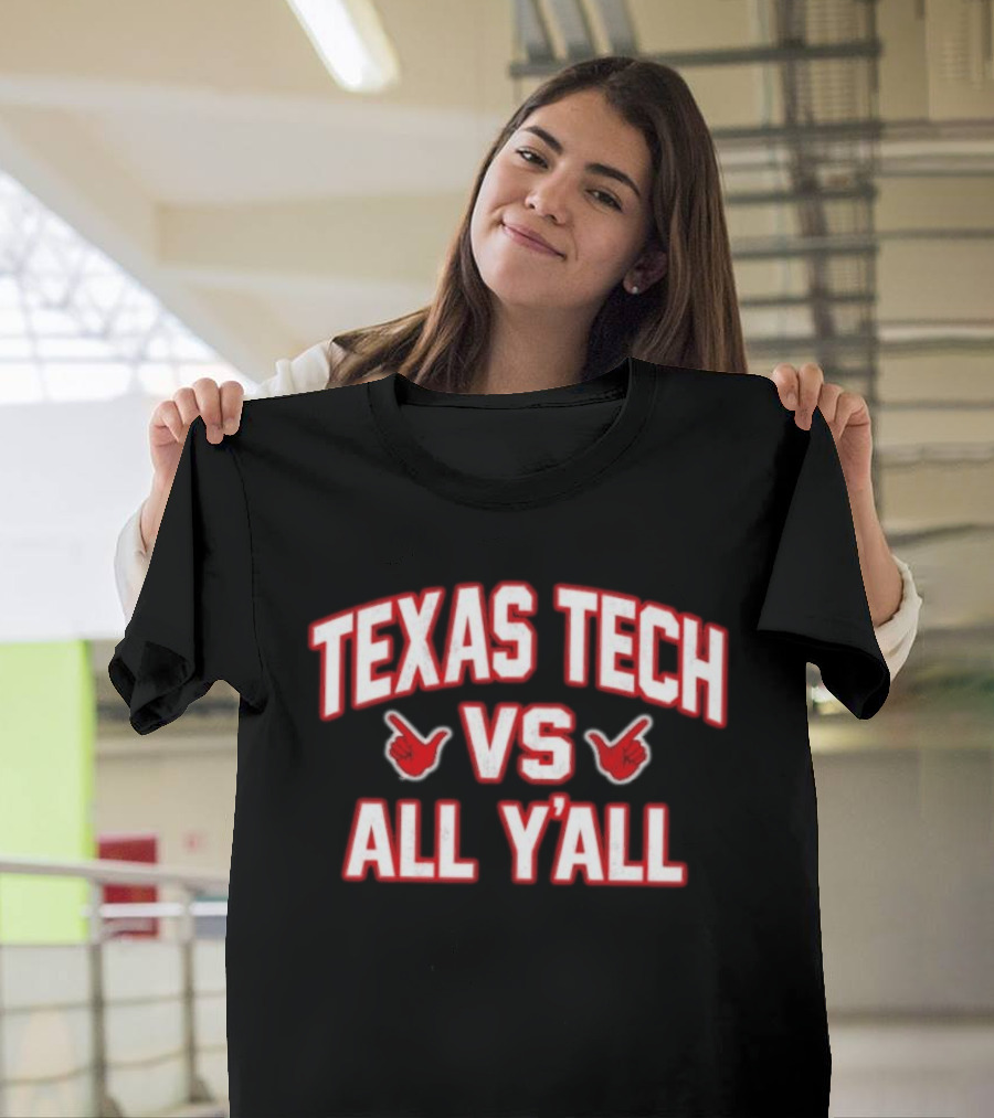 Texas Tech Red Raiders Vs All Y'all NCAA Rivalry T-Shirt