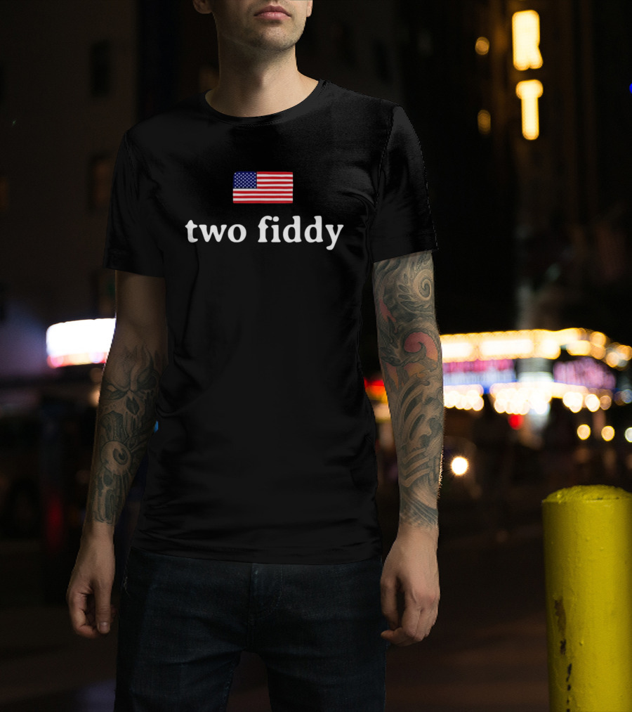 Two Fiddy American Flag Crusher Lite Shrunken T-Shirt
