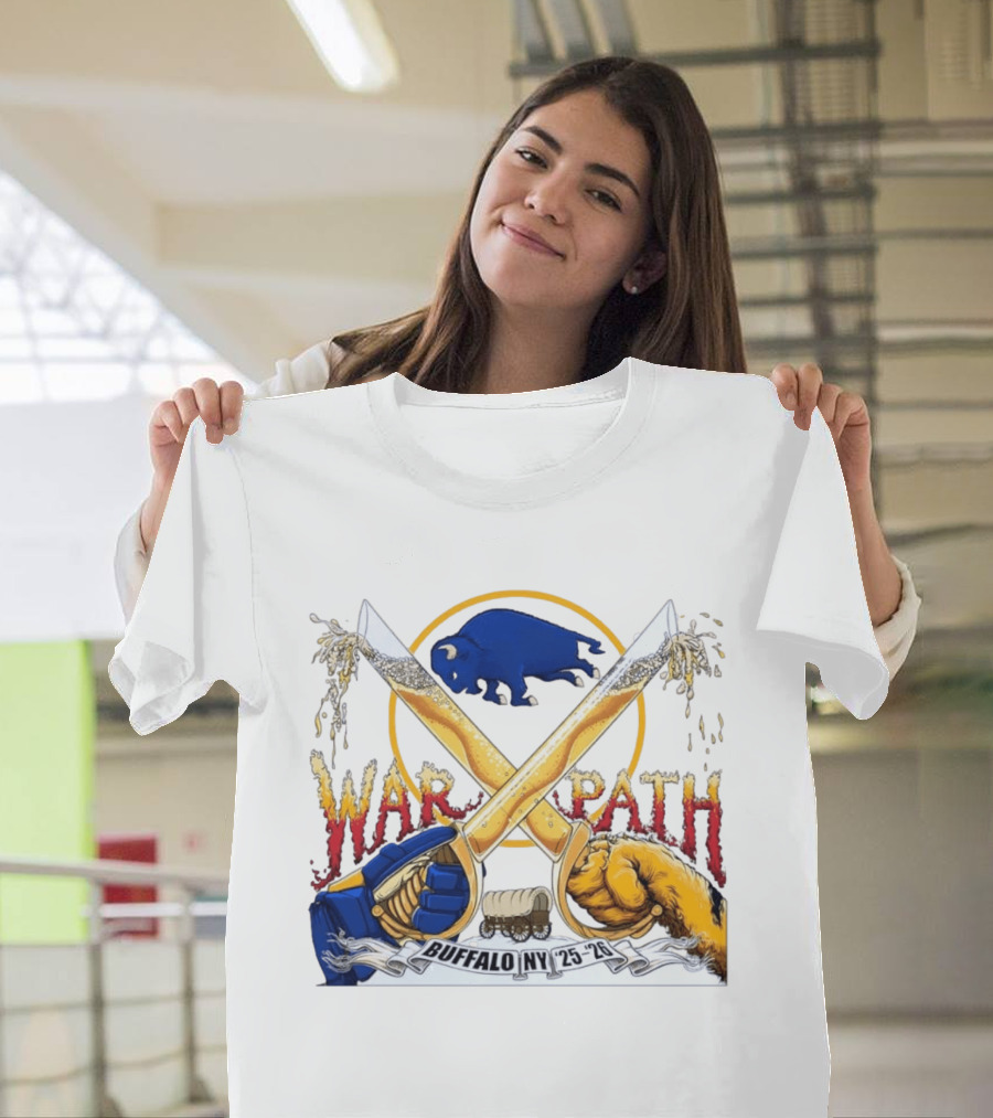 Buffalo NY War Path 25 26 Crossed Beer Sabers Sabres T-Shirt