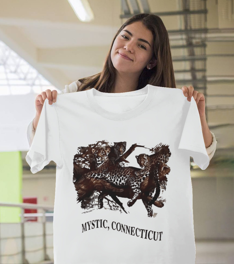 Mystic Connecticut Cheetah Panther Lion T-Shirt