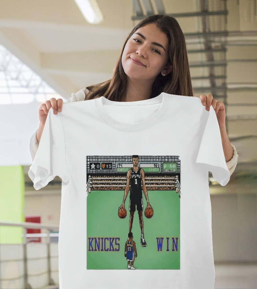 Victor Wembanyama San Antonio Spurs Jalen Brunson New York Knicks Win NBA Game T-Shirt