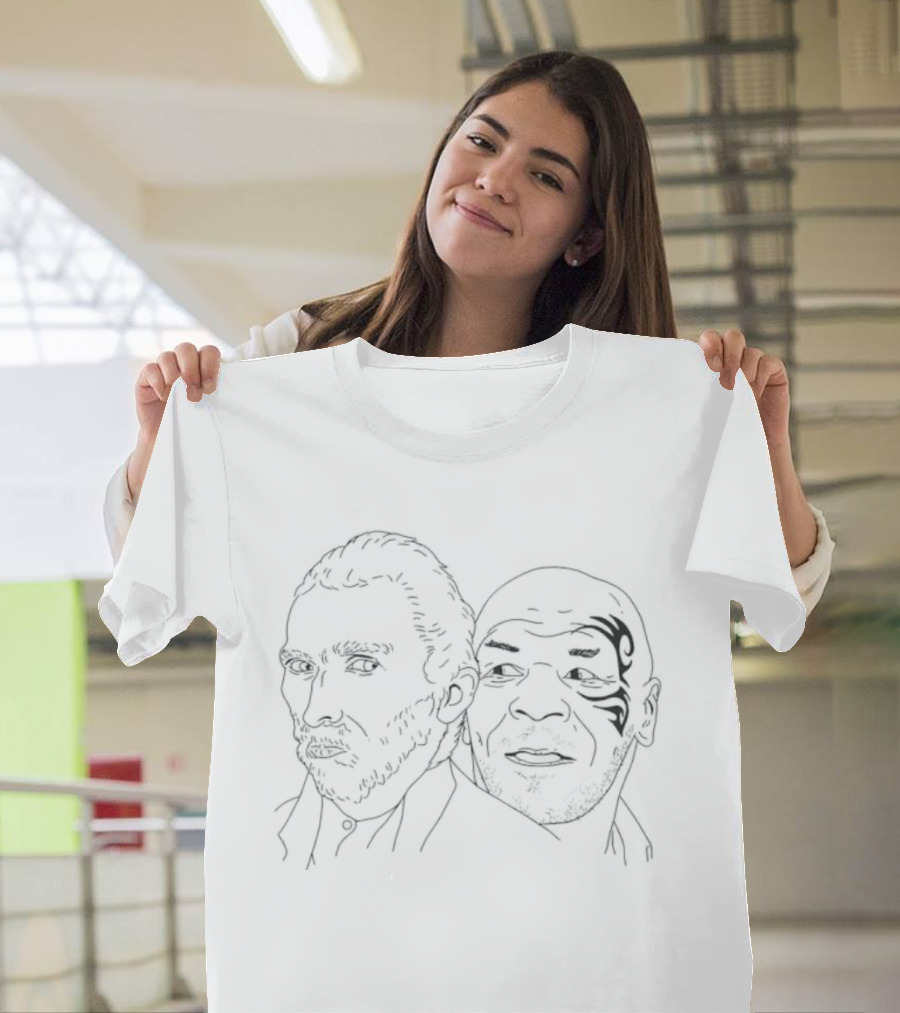 Vincent Van Gogh Mike Tyson Line Drawing Art Fusion T-Shirt