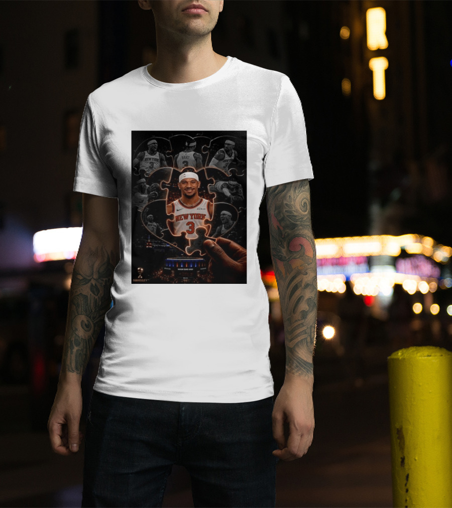 Josh Hart New York Knicks NBA Madison Square Garden Puzzle Image T-Shirt