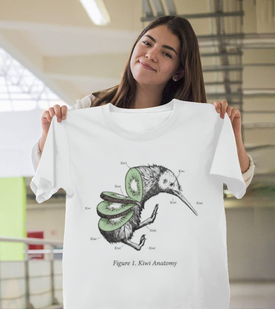Kiwi Bird Kiwi Fruit Biology Anatomy Humor Nature Science Novelty Cute Insect Wings T-Shirt