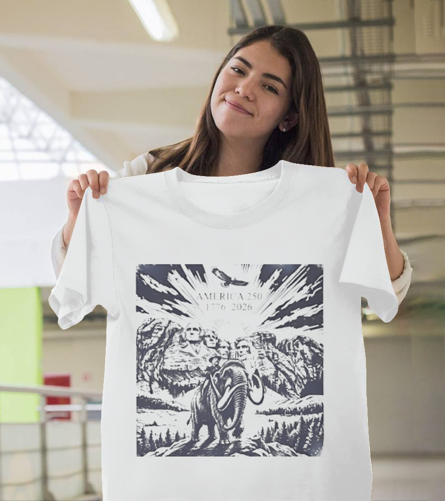 America 250 Mount Rushmore 1776 2026 Eagle Mammoth T-Shirt