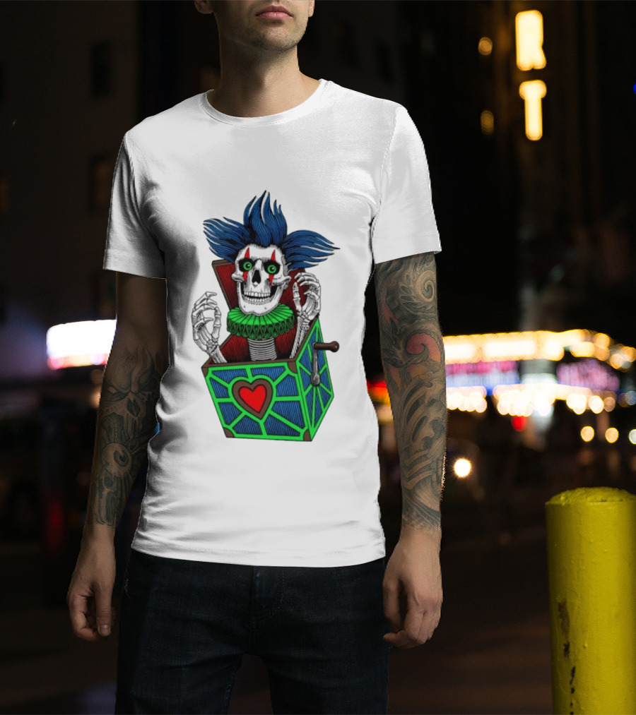 Powell Peralta Chris Hiett Skull Jack In The Box Clown Image T-Shirt