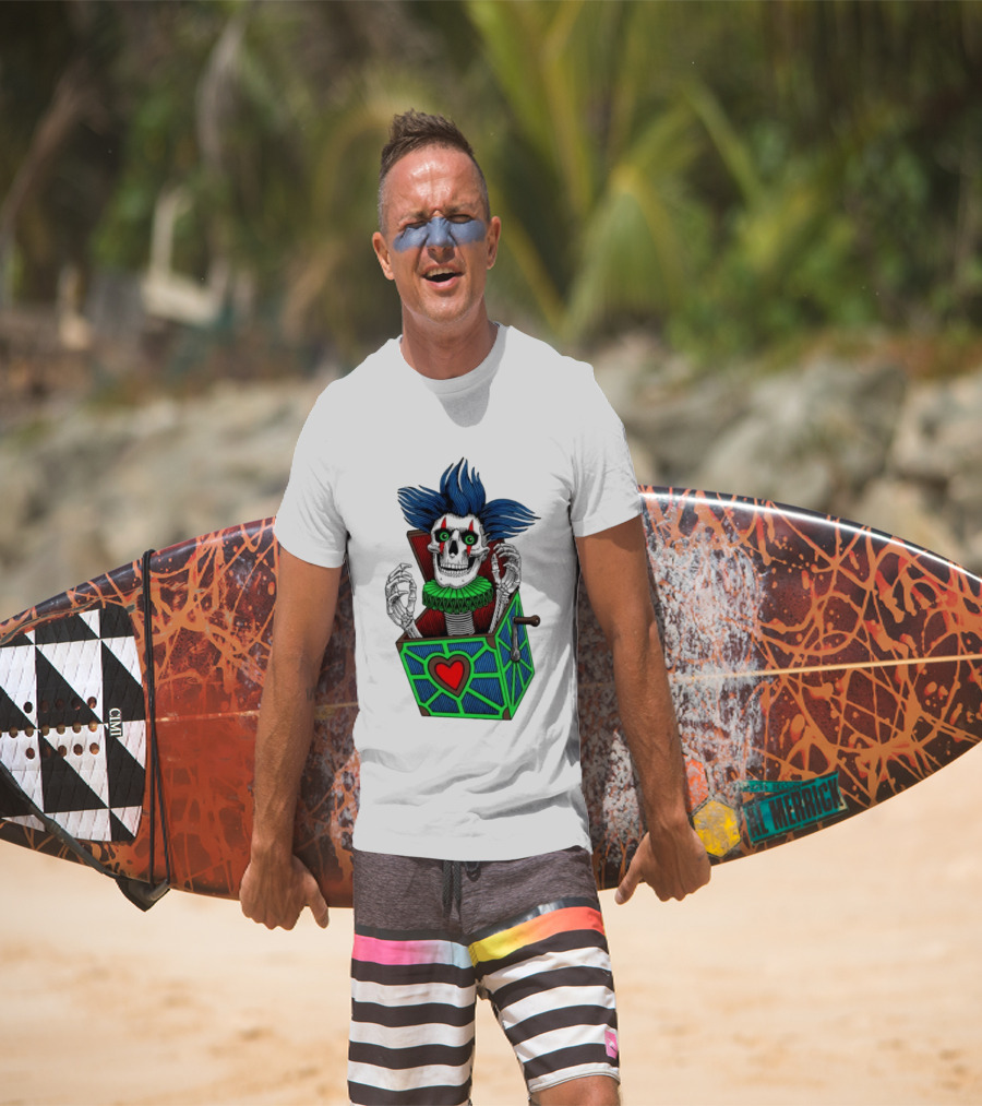 Powell Peralta Chris Hiett Skull Jack In The Box Clown Image T-Shirt