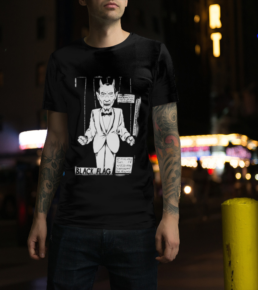 Raymond Pettibon Black Flag Devil Puppet T-Shirt