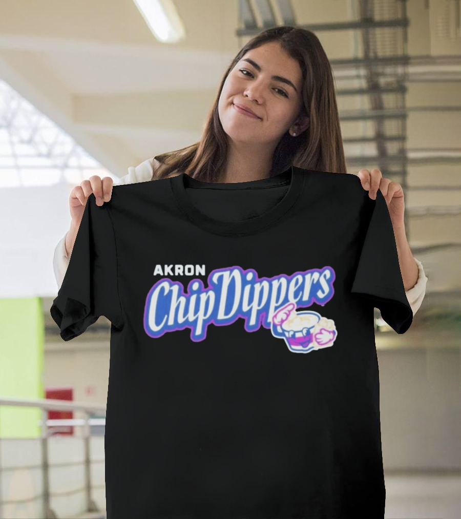 Akron Chip Dippers MLB Baseball Logo With Chip And Dip T-Shirt