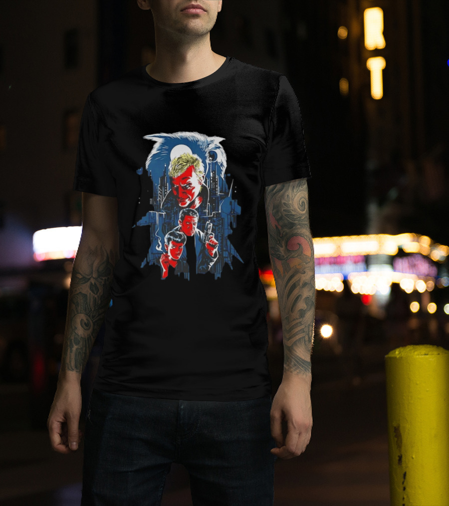 Blade Runner Tannhauser Gate Scene With Characters And Cityscape T-Shirt