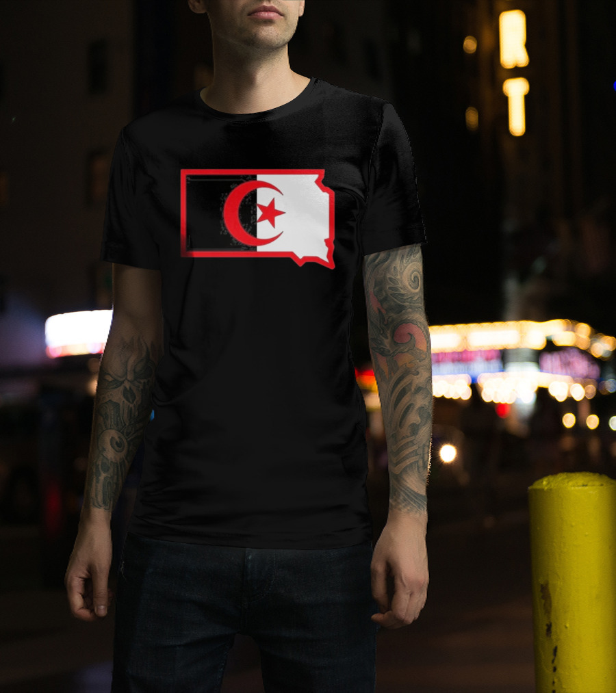 Lawrence Of Algeria South Dakota Flag Shape Crescent Star T-Shirt