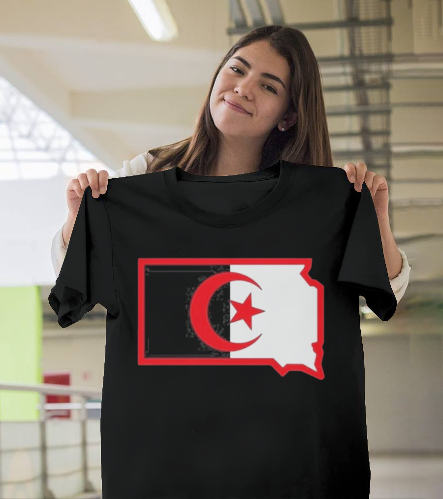 Lawrence Of Algeria South Dakota Flag Shape Crescent Star T-Shirt
