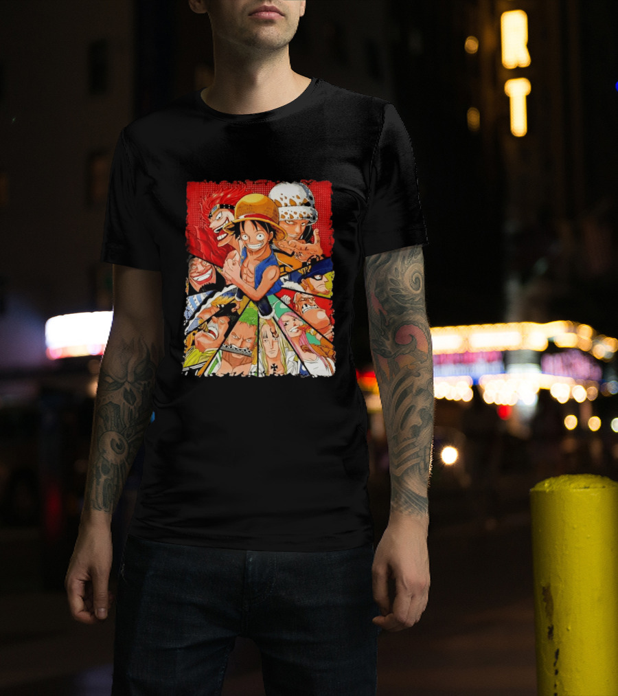 One Piece Luffy Kid Law Blackbeard Zoro Hawkins Drake Apoo Killer Bonney Ensemble T-Shirt