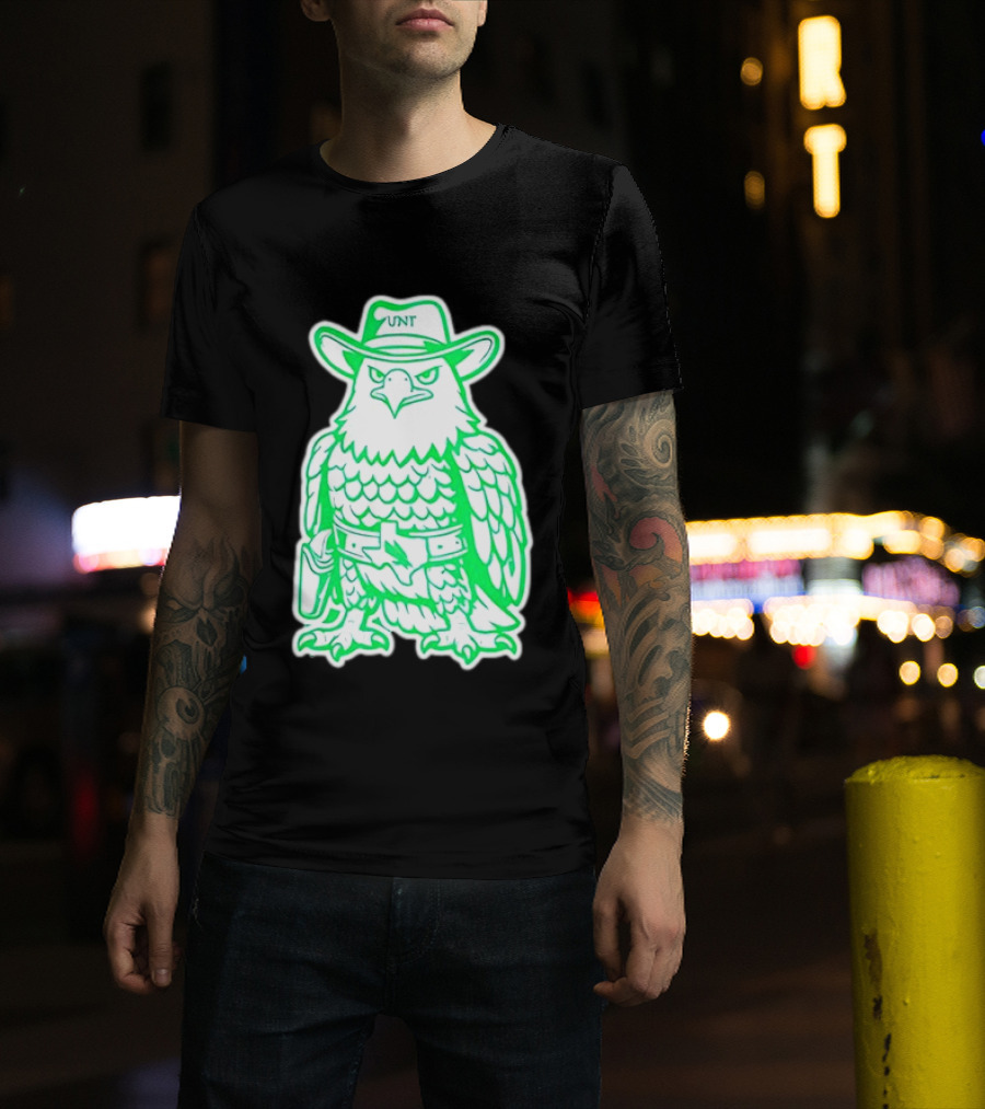North Texas Mean Green Eagle UNT Cowboy Hat T-Shirt