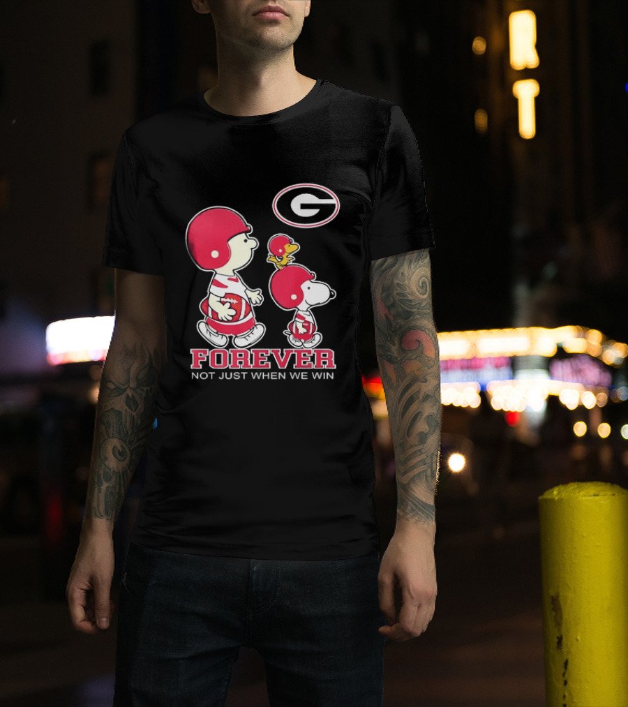 Peanuts Characters Georgia Bulldogs Forever Not Just When We Win T-Shirt