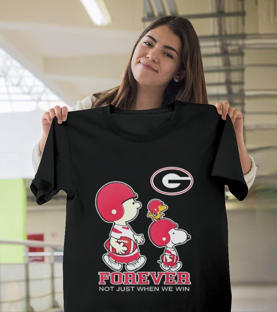 Peanuts Characters Georgia Bulldogs Forever Not Just When We Win T-Shirt