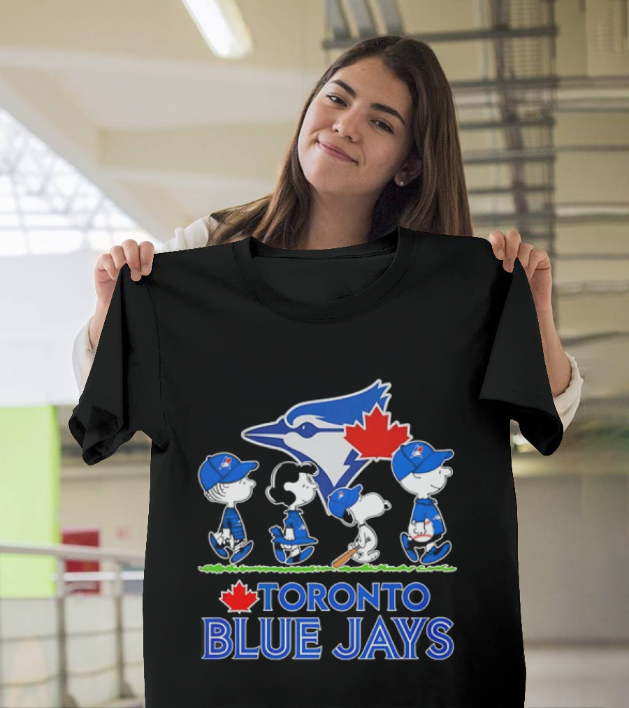 Peanuts Gang Toronto Blue Jays Baseball Collaboration T-Shirt