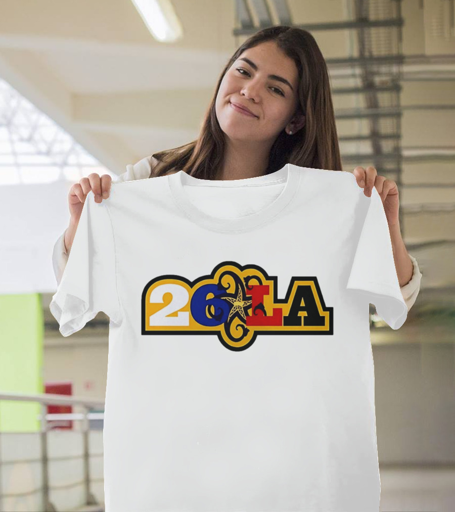 26 LA Bricks And Wood Los Angeles Lakers Stylized T-Shirt