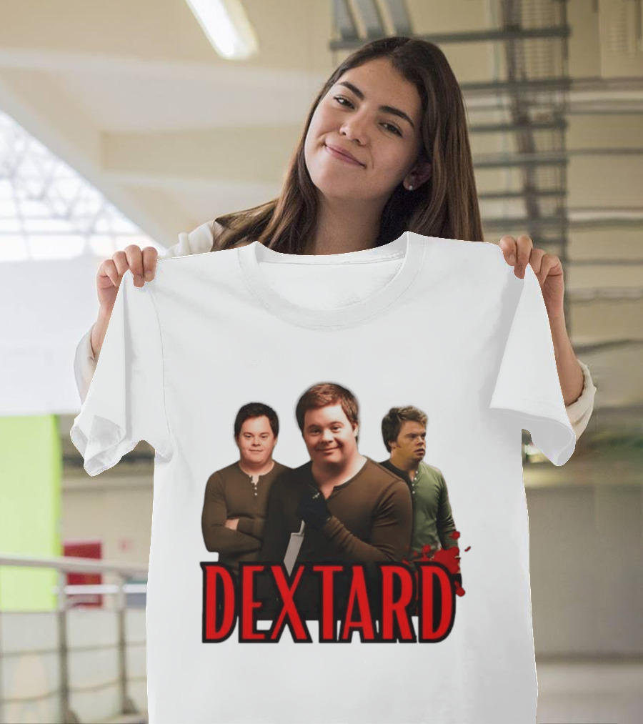 Dextard Meme Parody With Triple Character Image And Red T-Shirt