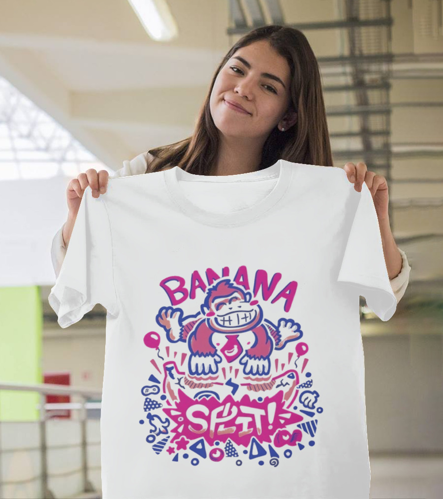 Banana Split Monkey Cartoon Fun T-Shirt