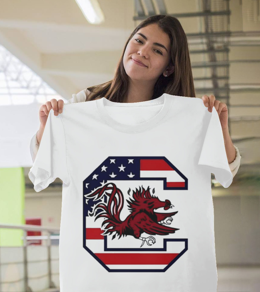 American Flag South Carolina Gamecocks C T-Shirt