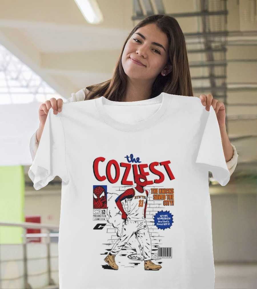 The Coziest Spider Man New York Knicks 01 The Knicks Saved The City No Cape No Problem T-Shirt