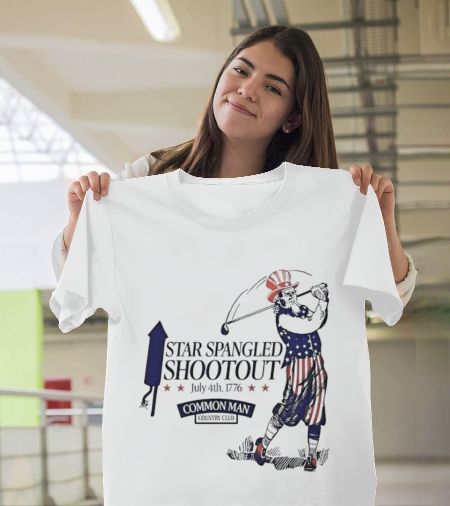 Star Spangled Shootout Common Man Country Club Patriotic Golfer T-Shirt