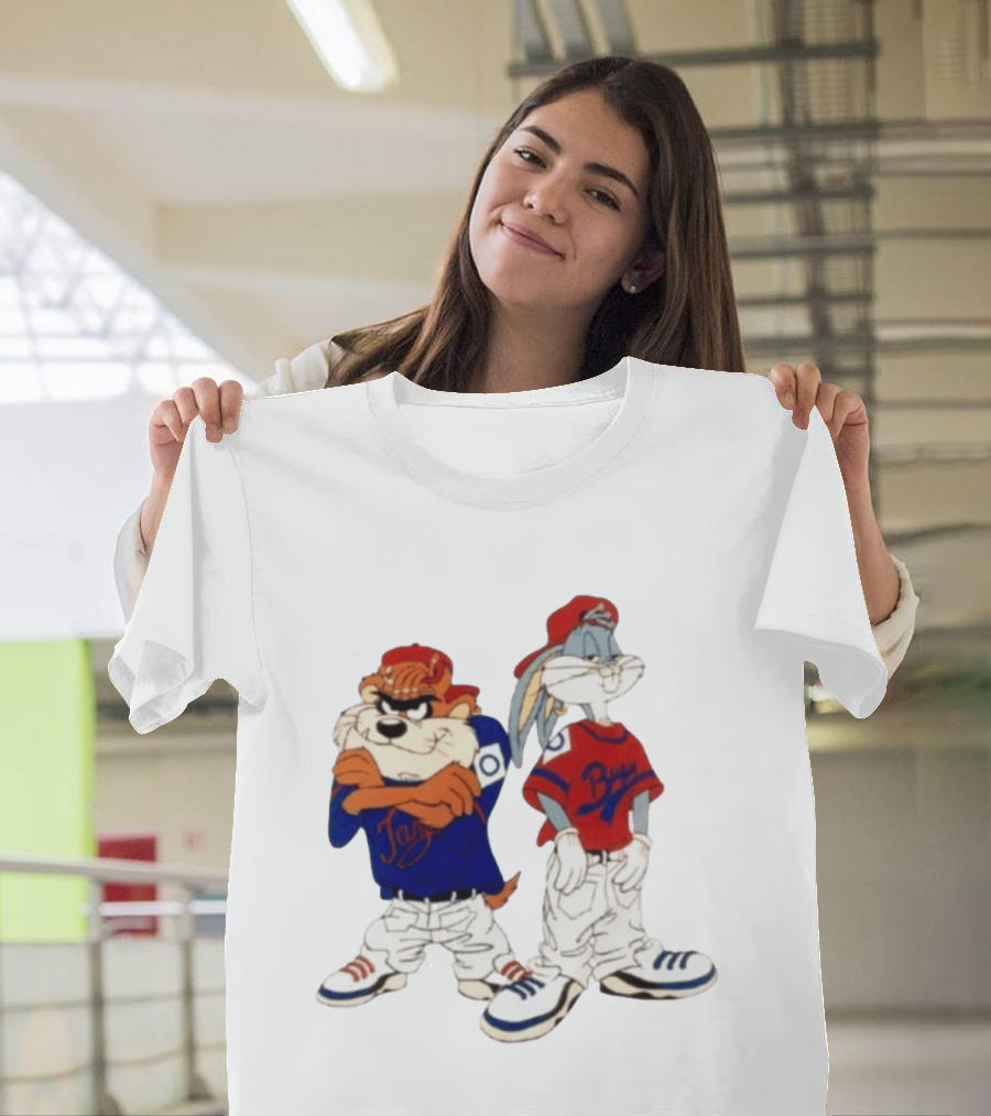 Taz Bugs Looney Tunes Baseball Style Casual Streetwear T-Shirt