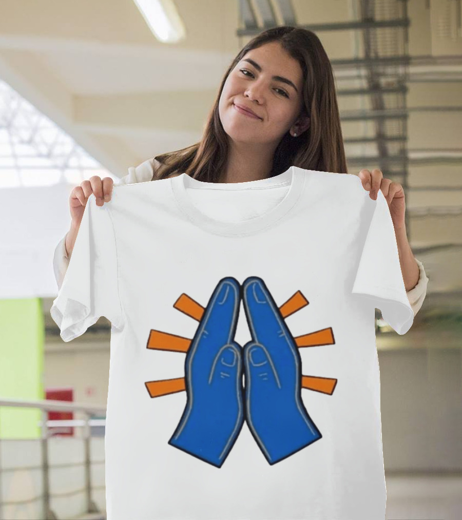 Please Just Make It All Worth It Blue Praying Hands Emoji T-Shirt