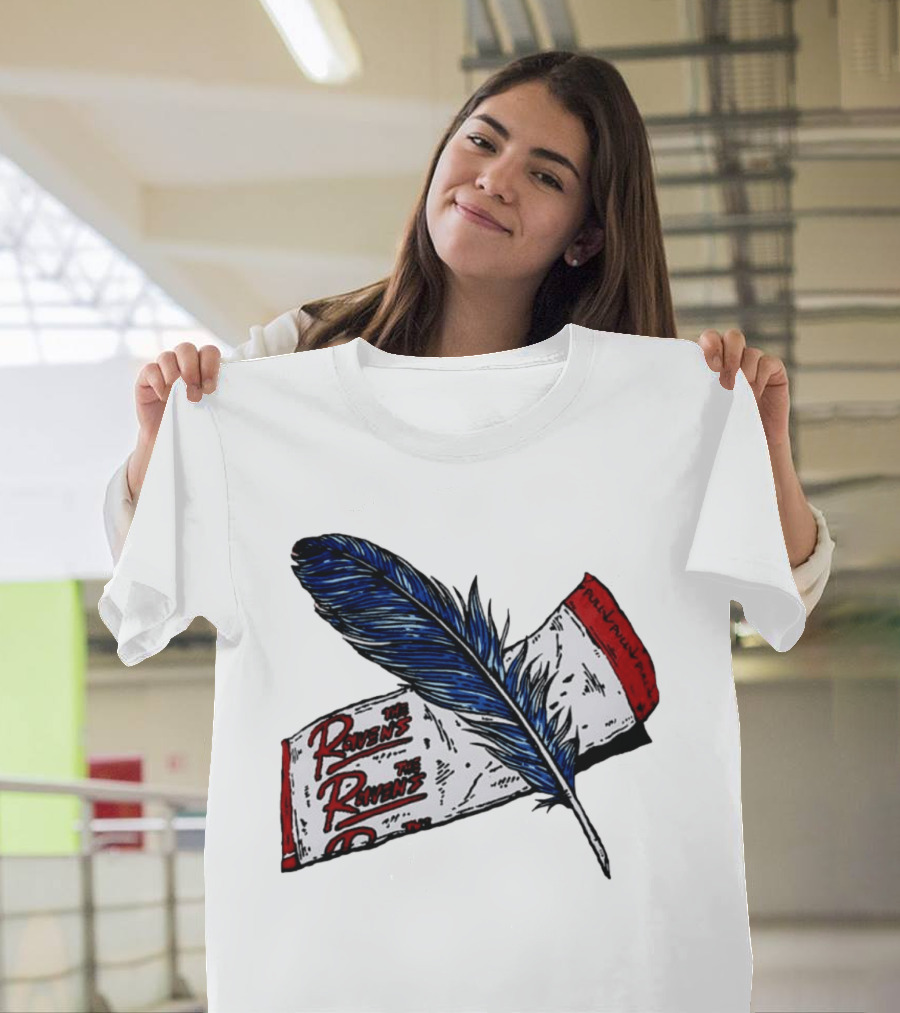 The Ravens Hirotton Blue Feather Pull Pull Pull T-Shirt